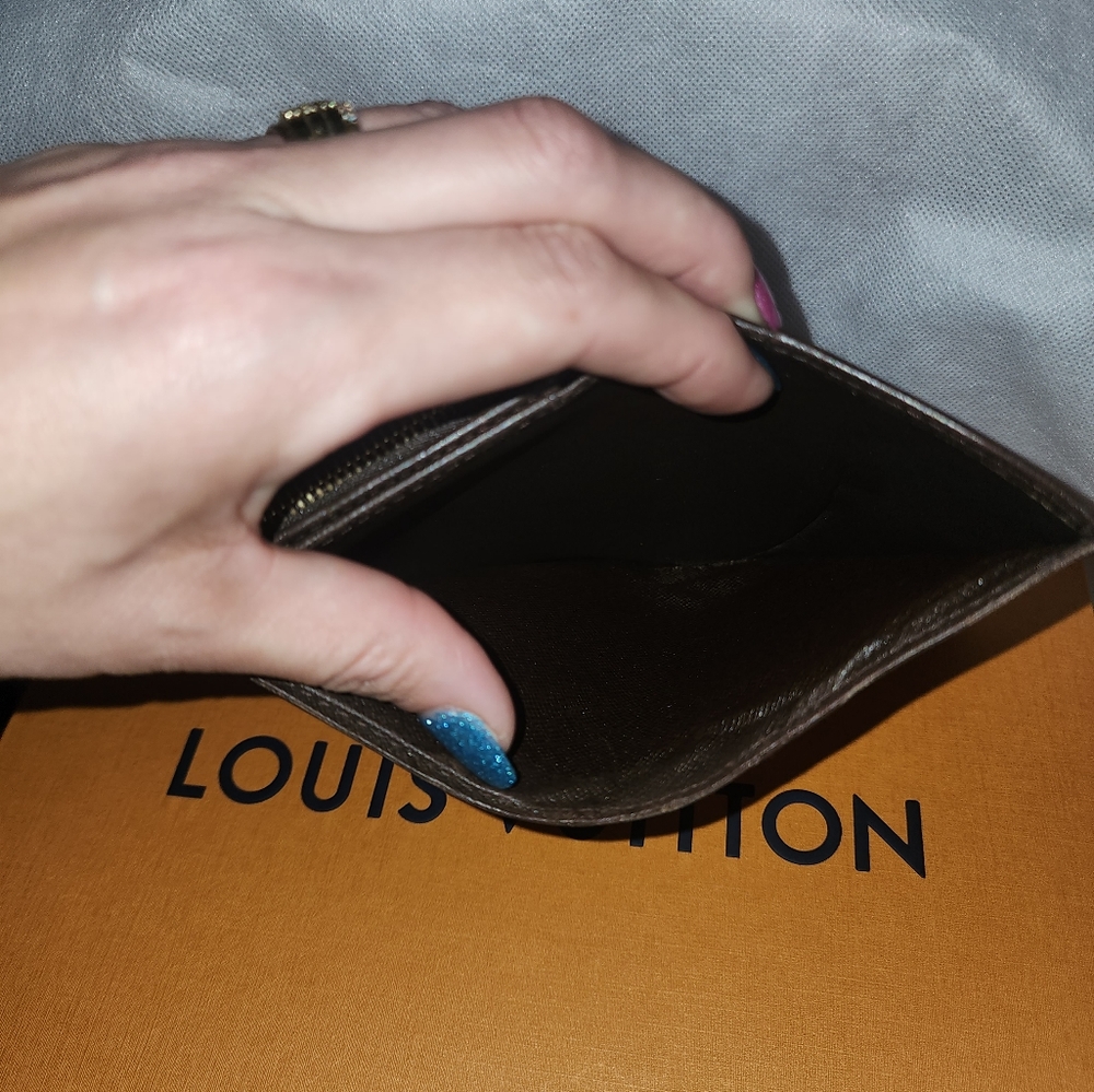 Louis Vuitton Damier Ebene Porte Monnaie Billets Tresor Bifold wallet & coin EUC - Picture 8 of 12